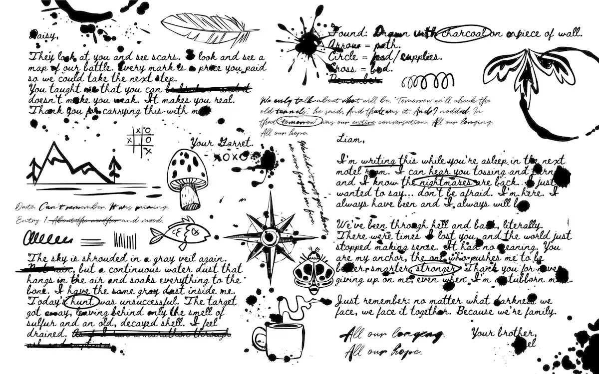 feuille pleine de ratures